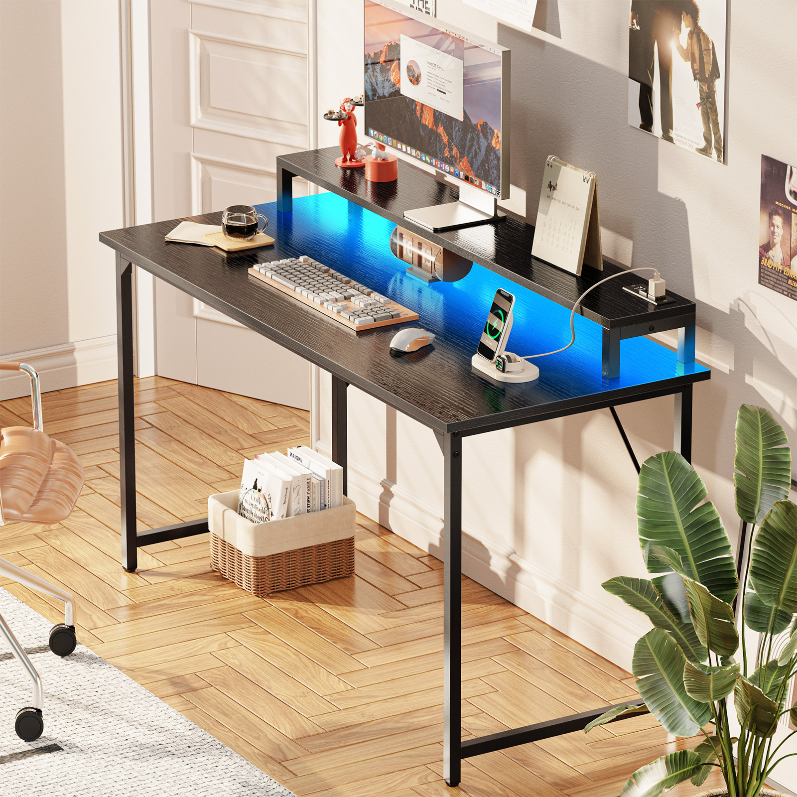 Inbox Zero Kamai 54 L Shaped Computer Desk for Home Office Gaming