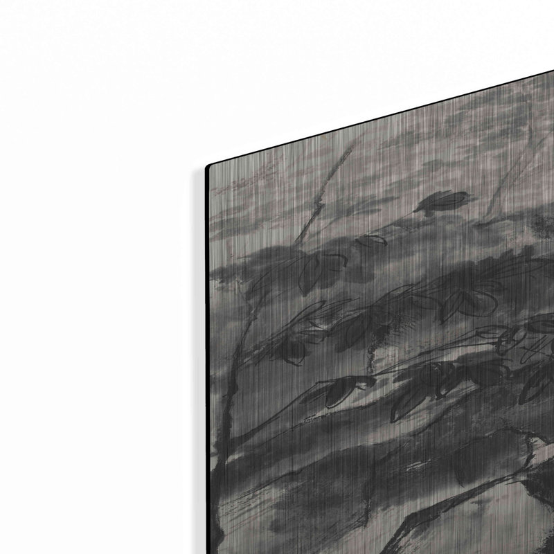 «Sumi Waterfall IV» par Chris Paschke, art mural en métal, 24 po x 36 po, H 36 po x l 24 po