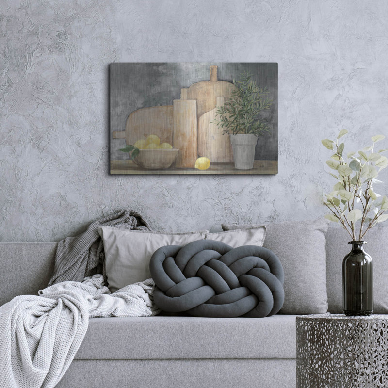 Art mural en métal «Rustic Kitchen Gray» par Julia Purinton, H 24 po x l 36 po