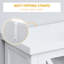 Buffet, armoire buffet avec 3 portes en verre trempé, motif en arc et tablette de rangement réglable, crédence