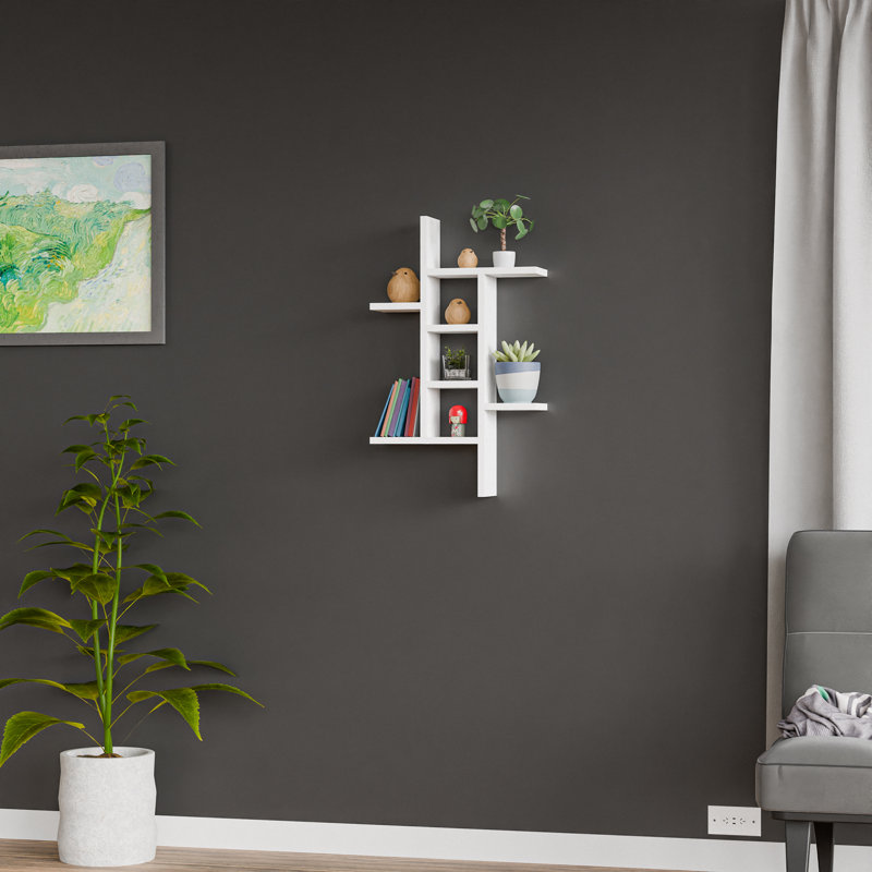 Solid Wood Decorative Storage Shelf Kubby 12.1, White