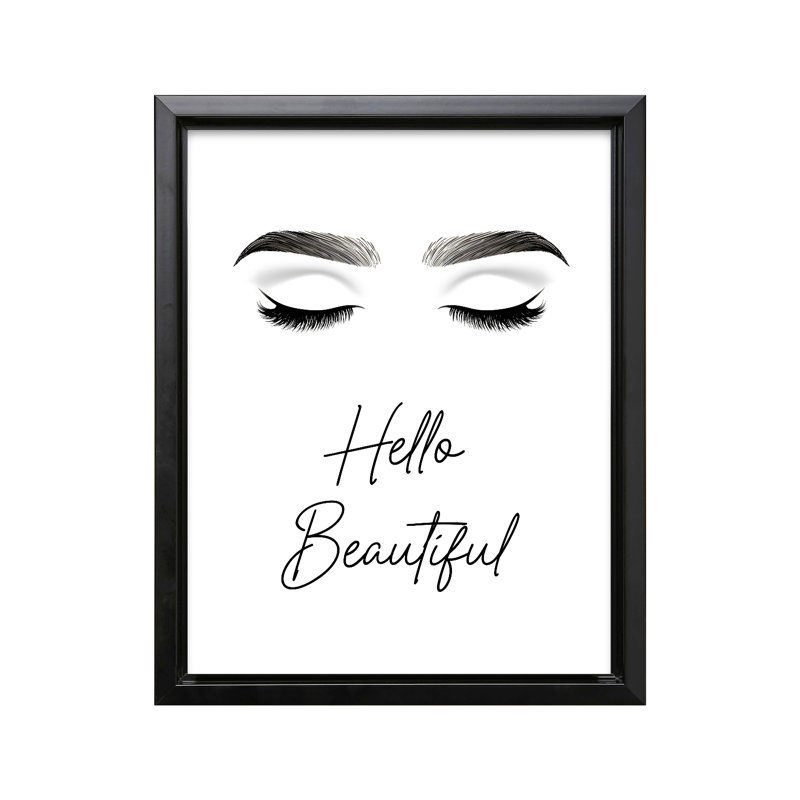 Hello Beautiful No1, Black Framed, Canvas, 16"H x 20"W