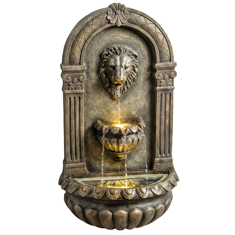 Outdoor Fountain with Lights