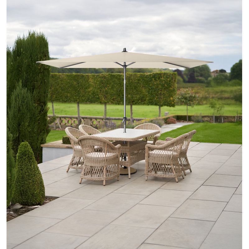 300cm X 200cm Rectangular Tilt Market Parasol, Cream