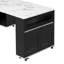 Black & Marble White Multifunctional Extendable Dining Table, Rolling Kitchen Island With Drawers Power Outlet Brake Lock Storage Cabinet