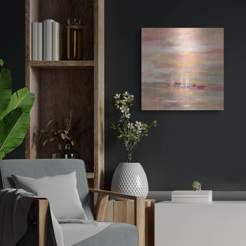 " Crimson Waves " by Silvia Vassileva, 24" H x 24" W