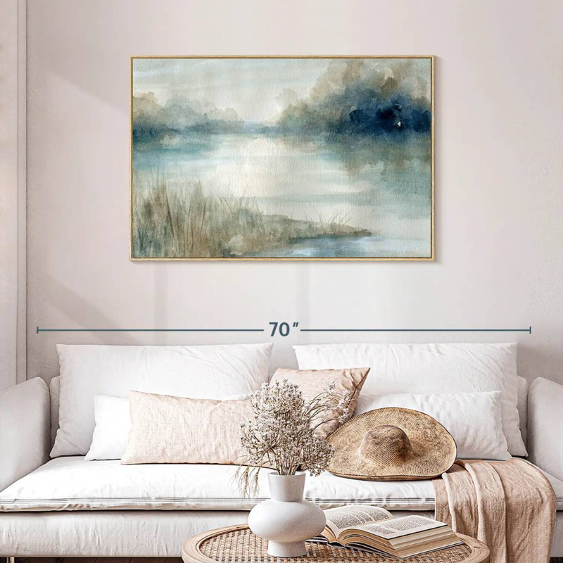 Still Still Waters, Cadre flottant en bois naturel, 43 po x 29 po