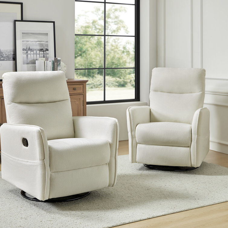 Myha Modern Rocker Swivel Recliner with Two Side Pockets(Set of 2)
