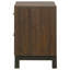 Table de chevet 2 tiroirs rustique tabac foncé et bronze foncé
