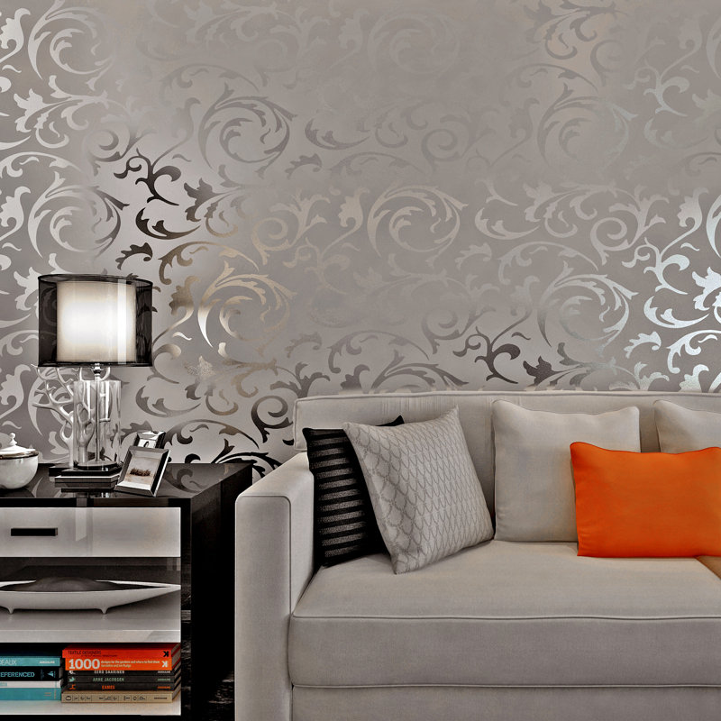 10m x 53cm Textured Matte Wallpaper Roll, Grey/Silver