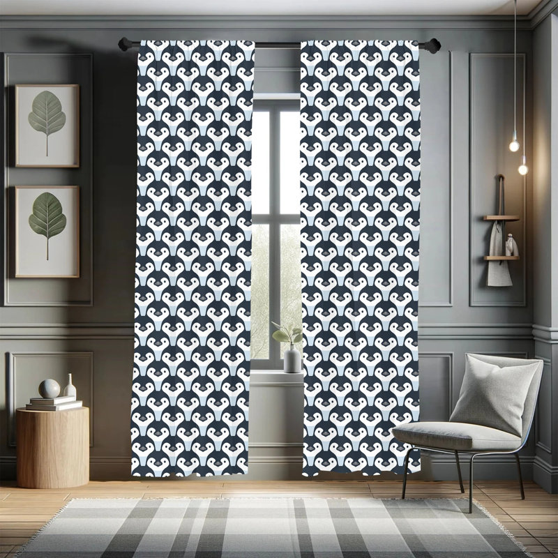 Penguin Semi-Sheer Rod Pocket Curtain Panels, 28" x 84"