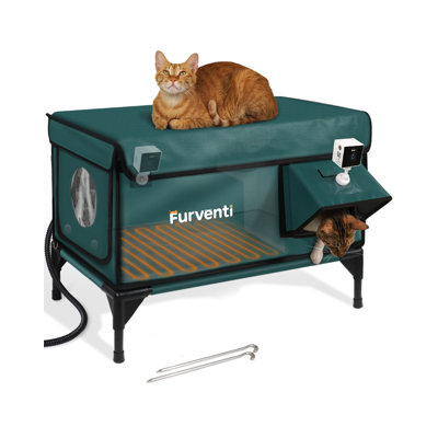 Outdoor Heated Cat House With Built-In Camera, Thermal Pad , Waterproof Design ,Safe Shelter For Feral Cats