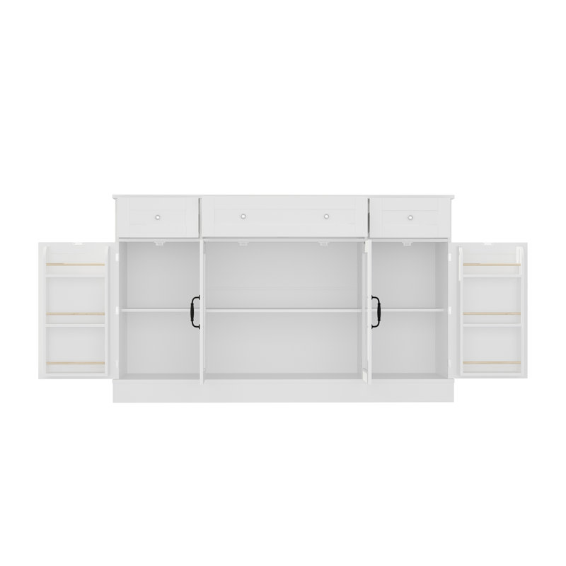 Buffet de 55,1 po de largeur avec 3 tiroirs et 4 portes