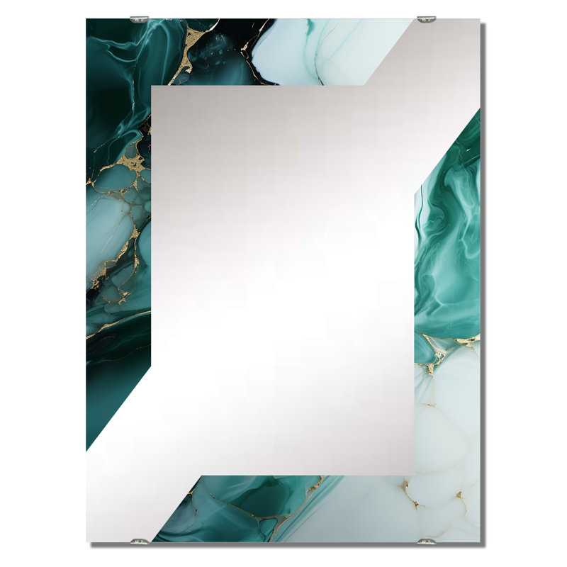 Coronda - Miroir mural décoratif en marbre abstrait, 40 po x 30 po