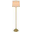 Lampe sur pied avec abat-jour en lin rigide gris clair, laiton antique 61 po