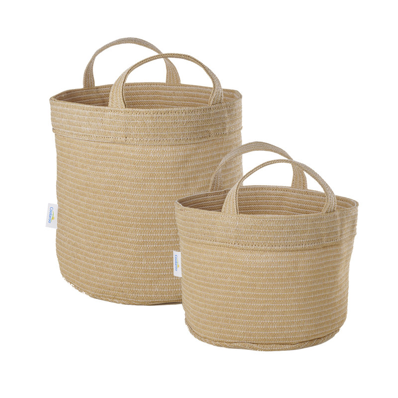 Coolaroo Fabric Decorative Bin, Desert Sand, 32 Qt.