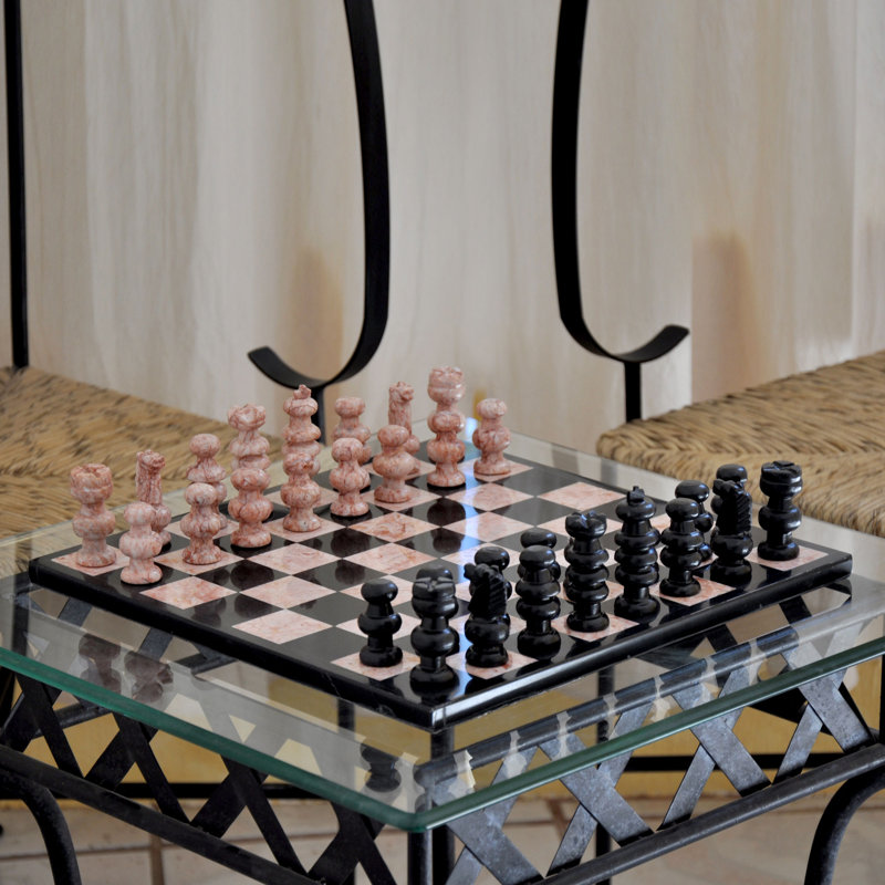 Salunga Wrought Studio™ Handmade 13.75'' L Stone Chess Game Set