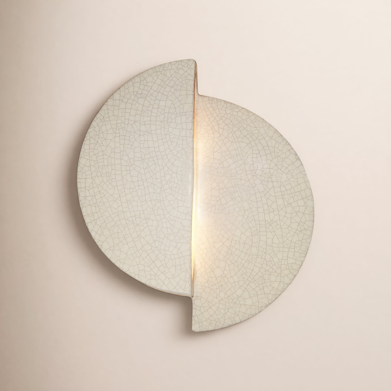 Tenny Single Light Ceramic Flush Mount Sconce, White Crackle