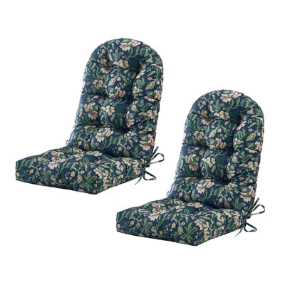 Coussin de chaise d'extérieur Adirondack pour meubles de patio, siège épais capitonné et dossier rond à haut dossier, 21 po x 4 po, floral