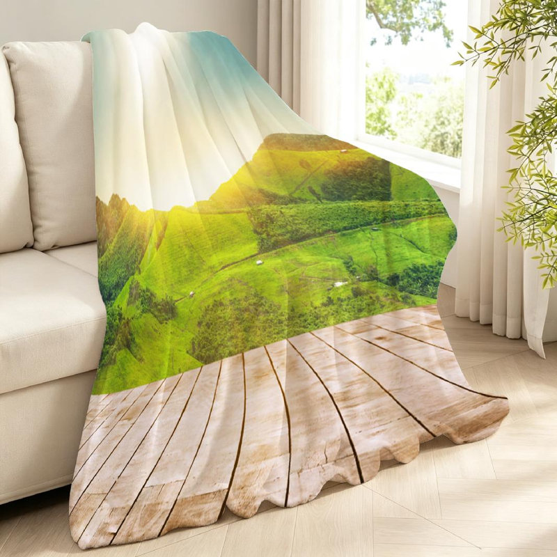 Jeté en molleton blanc ultra doux en flanelle, dessus de table en bois imprimé, Jeté 40 po x 50 po