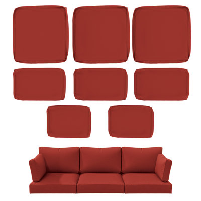 8-Piece Outdoor Cushion Cover Set (Set Of 3 Seats, 5 Backs), Covers Only