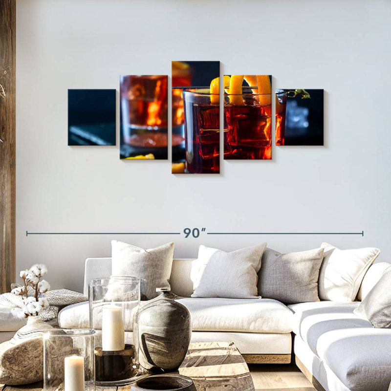 Cocktail Negroni, H 30 po x l 68 po