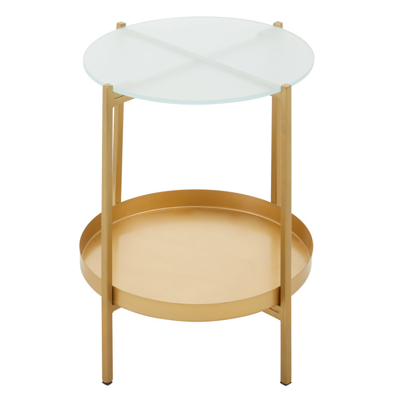 Bicente Glass Top End Table