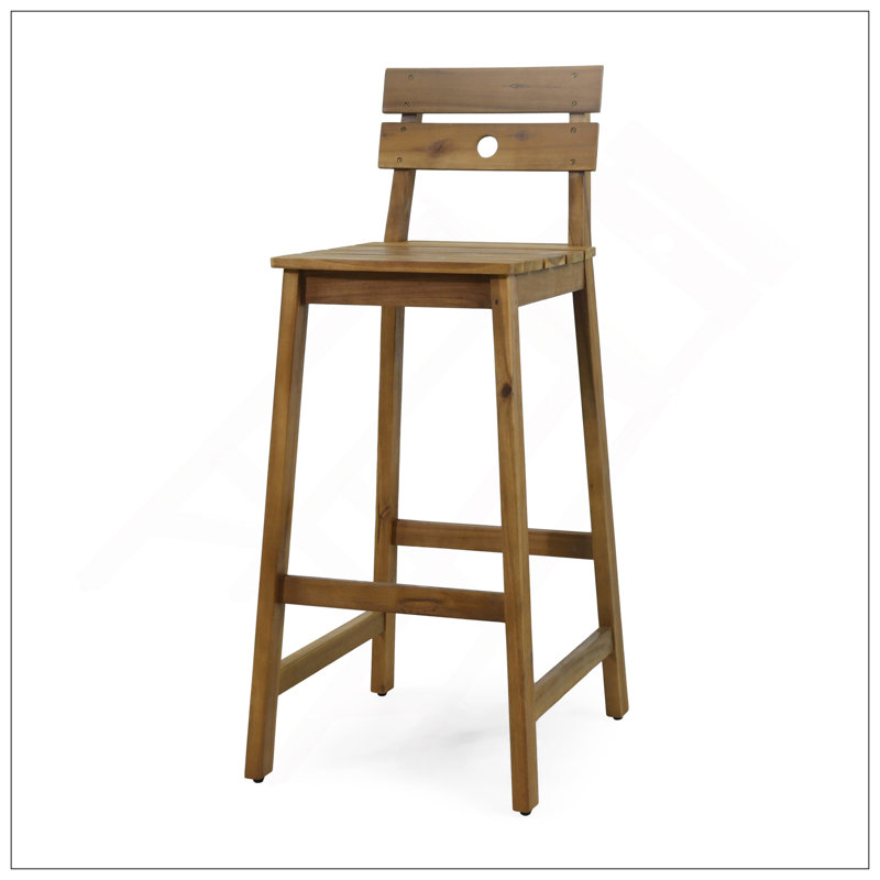 Ensemble de tabourets de bar Ashlyn en bois d'acacia rustique, durable et élégant pour une utilisation intérieure et extérieure