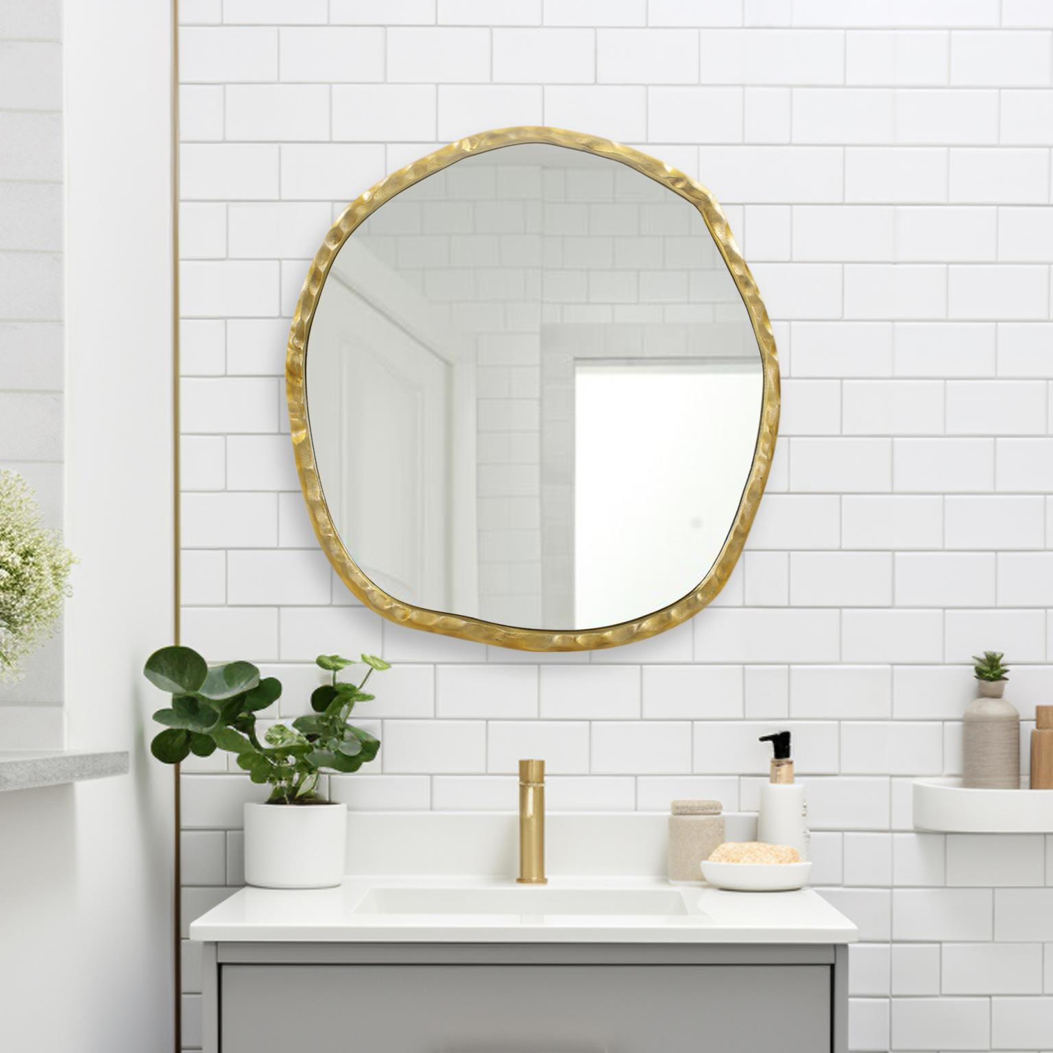 27" Cast Iron Accent Mirror