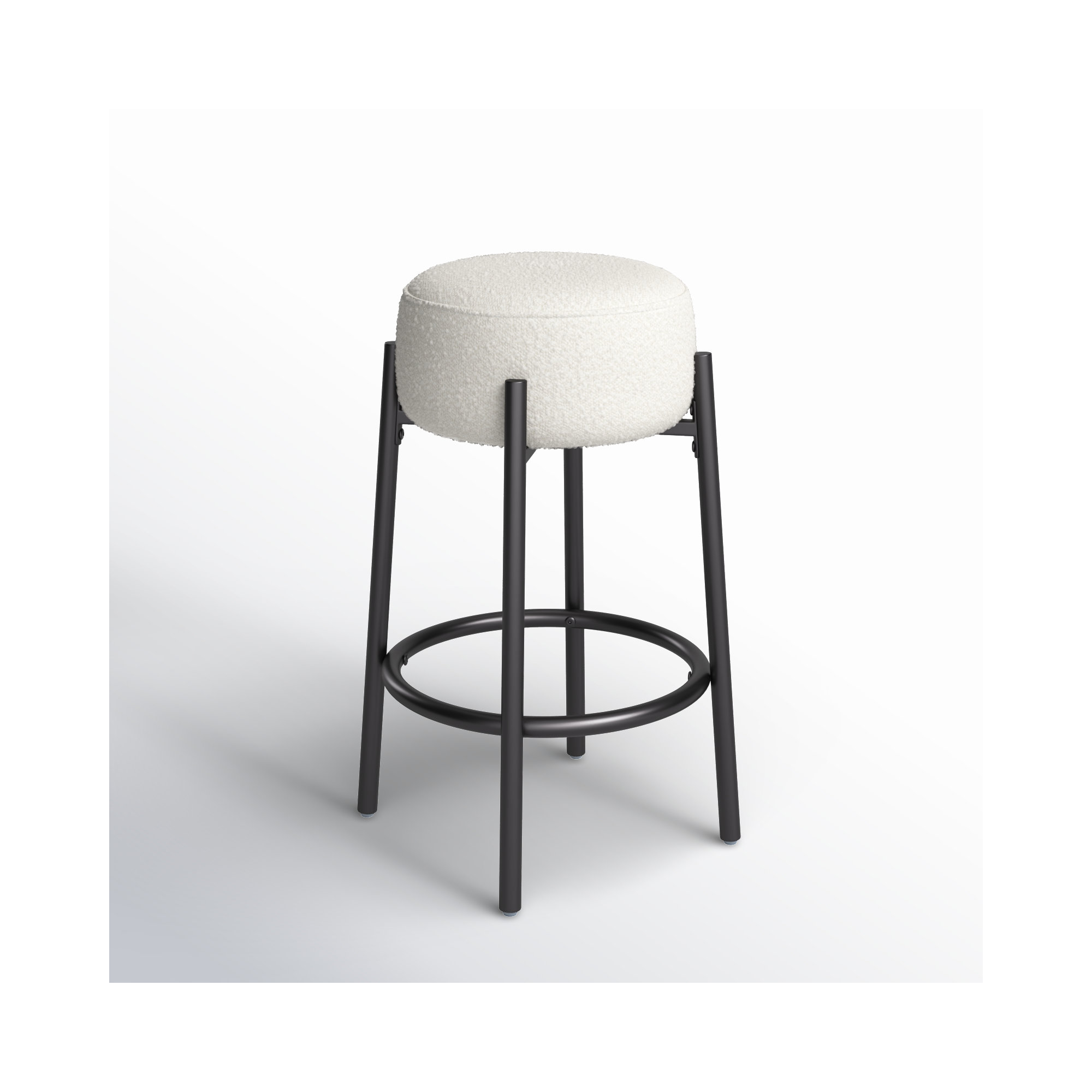 Colombe Metal Leg Bar & Stool, Counter Stool (26.3" Seat Height), Boucle-Ivory