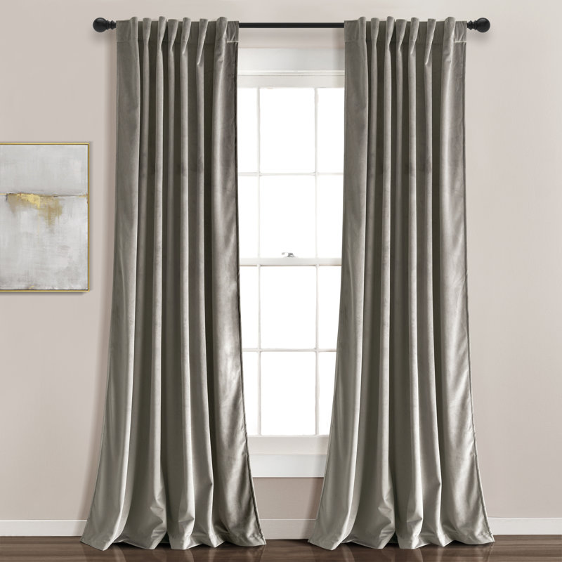 Rust Velvet Blackout Pleated Window Curtain Panels