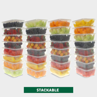 Food Storage Containers [50 Set] 25 Oz Plastic Deli Containers With Lids, Slime, Soup, Meal Prep Containers, BPA Free, Stackable, Leakproof, Microwave, Dishwasher And Freezer Safe