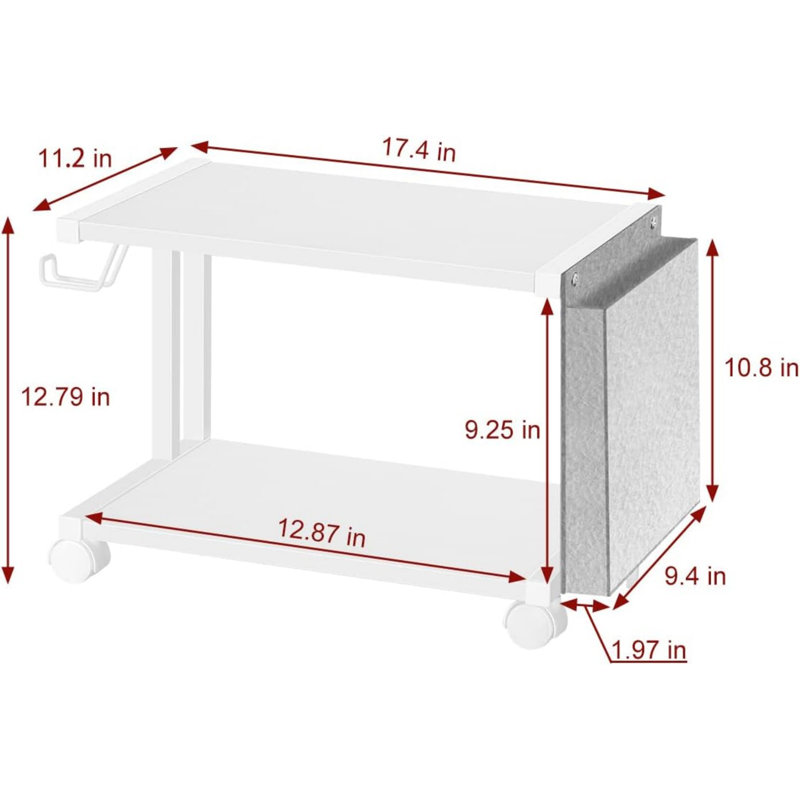 Support d'imprimante mobile à double couche, Blanc