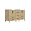 Armoire de salle de bain double 60 po x P 22 po x H 34 po, meuble-lavabo avec comptoir blanc Freestangding-382843131
