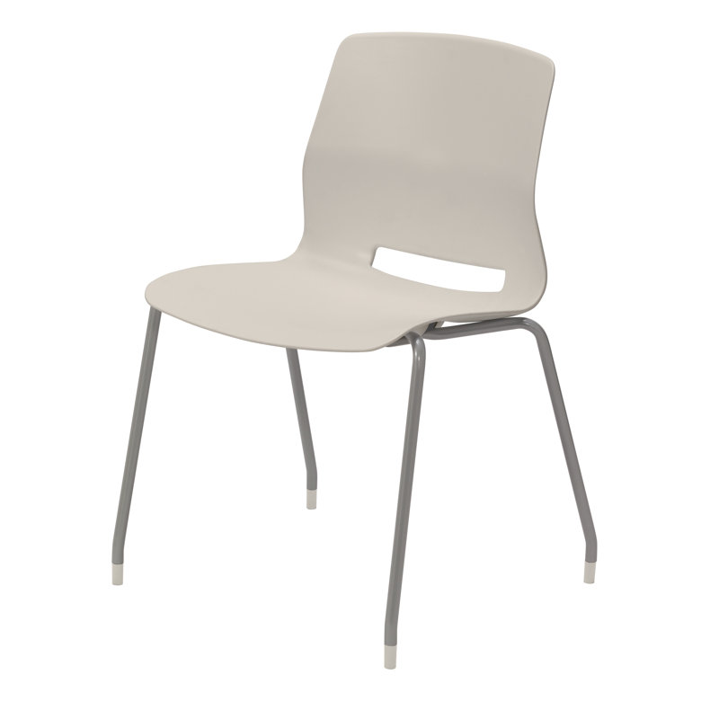 Chaise empilable Wille, Gris clair, Sans roulettes