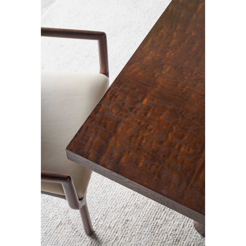 Kesden Solid Wood Dining Table, Pyramid Brown