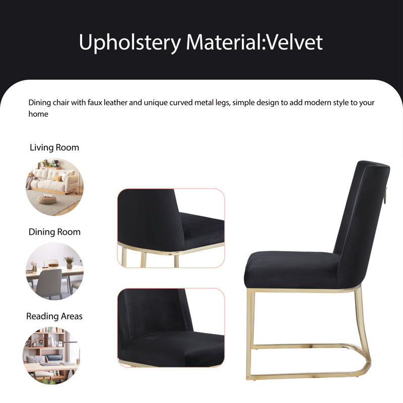 Chaise parsons en métal Tonilee, Noir