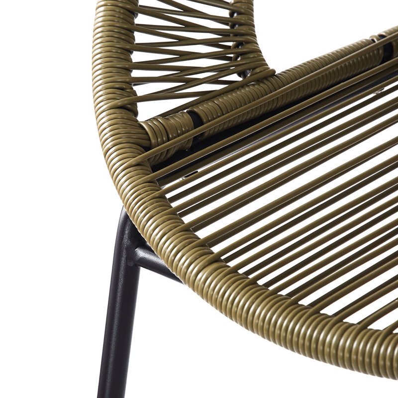 De 2 faux extérieurs, fabriqués en PE de haute qualité, design ergonomique pour une assise détendue, motif tissé élégant, cadre, entretien facile et fonction assise confortable, utilisation polyvalente complexe