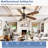 52 Inch Caged Ceiling Fans with Lights, Dual Finish 5 Black Walnut Blades Hanging Fan, Rustic Ceiling Fan with Remote Control for Farmhouse Indoor/Outdoor Use-479030480-479030486-479030487