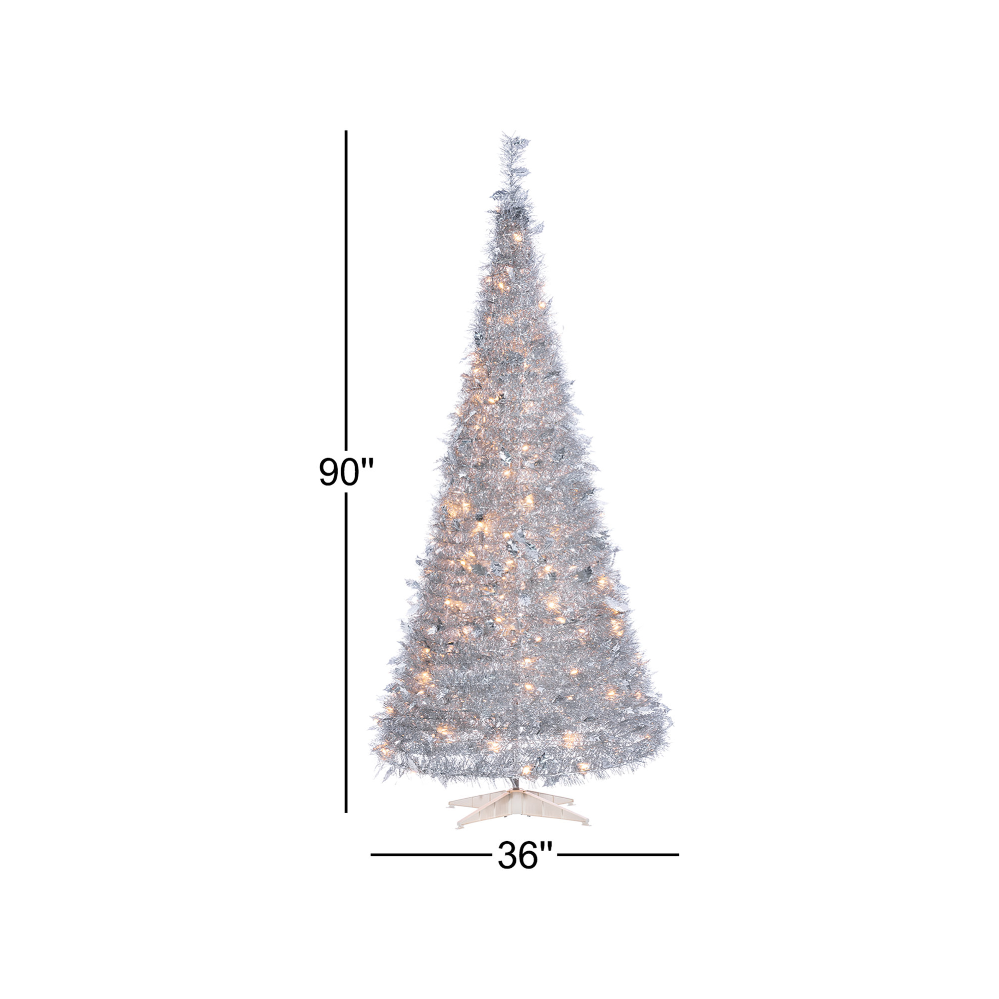 90' Lighted Artificial Pine Christmas Tree