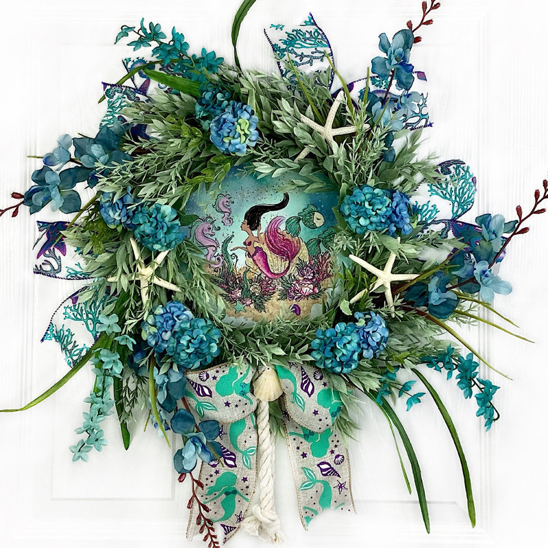 Couronne de fleurs et de verdure 24 po