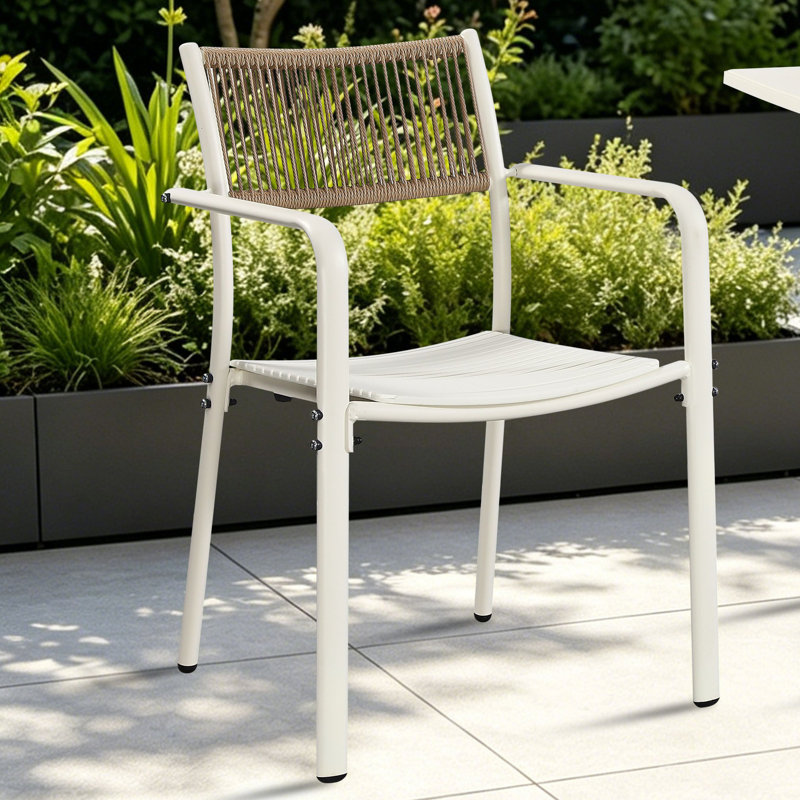 Rimini Patio Dining Armchair, Off-White