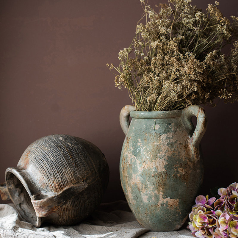 Vase de table en résine 15,35 "Schurman, Brun et bleu
