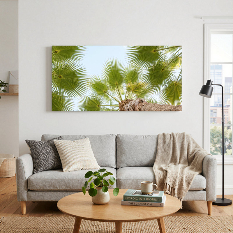 Ensemble de 1 tableau sur toile Palm Sky, L 40 po x H 20 po, Toile tendue