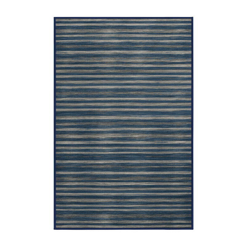 Tapis gris à rayures horizontales lavable à la machine, Tapis de couloir 2 pi x 5 pi