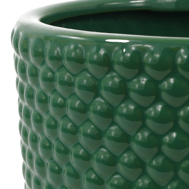 Ahart Handmade Ceramic Pot Planter, Green