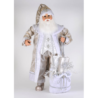 Lighted White Elegance Santa