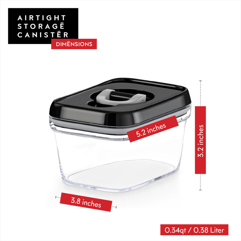 Airtight Container Food Storage Set, Black