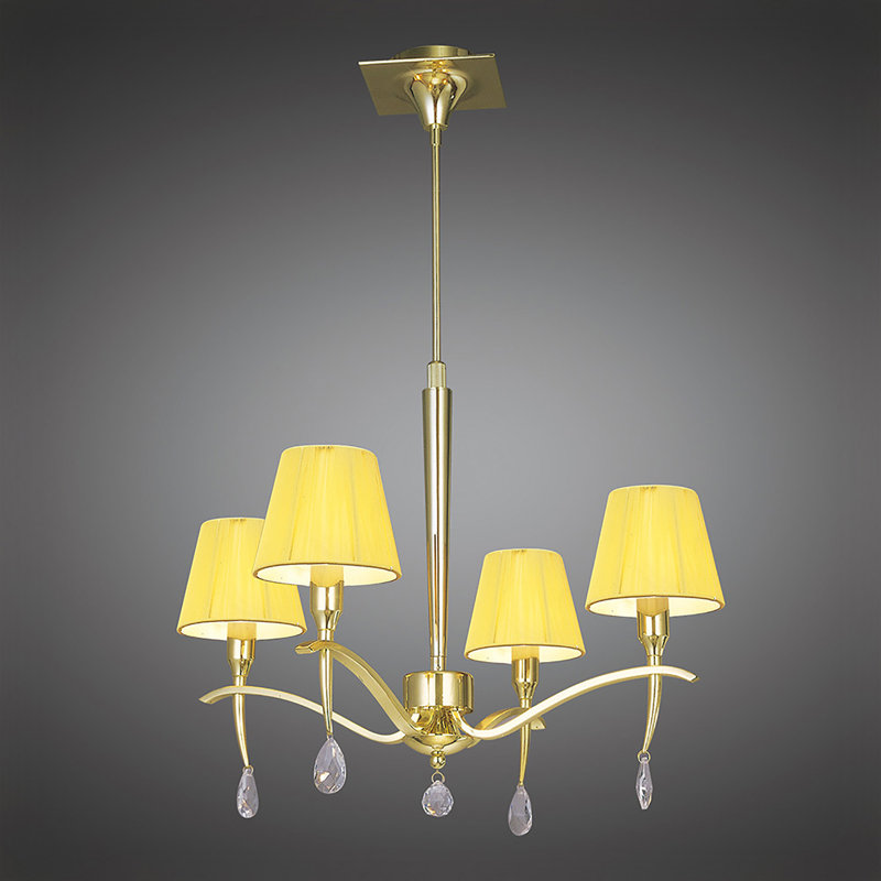 Quade 4 - Light Shaded Chandelier, Polished Chrome