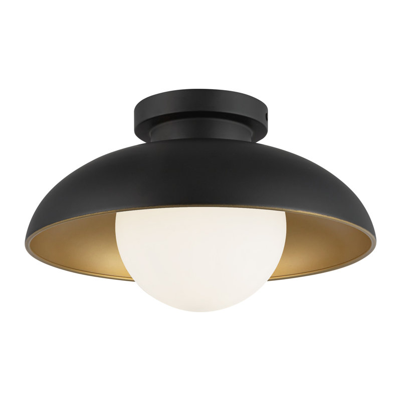 Plafonnier encastré Alessia, H 11,125 po x l 16 po x P 16 po, Noir mat